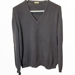 Malo Sweater 100% Cashmere V-Neck Pullover Knitted Long Sleeve Gray 2X